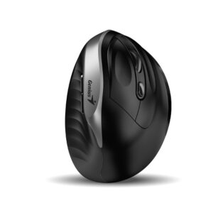 Genius Ergo 8250S/Vertikálna/Optická/Pre pravákov/1 600 DPI/Bezdrôtová USB/Čierna-strieborná
