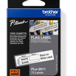 FLe-2511, predrezané štítky - čierna na biele, šírka 21 mm