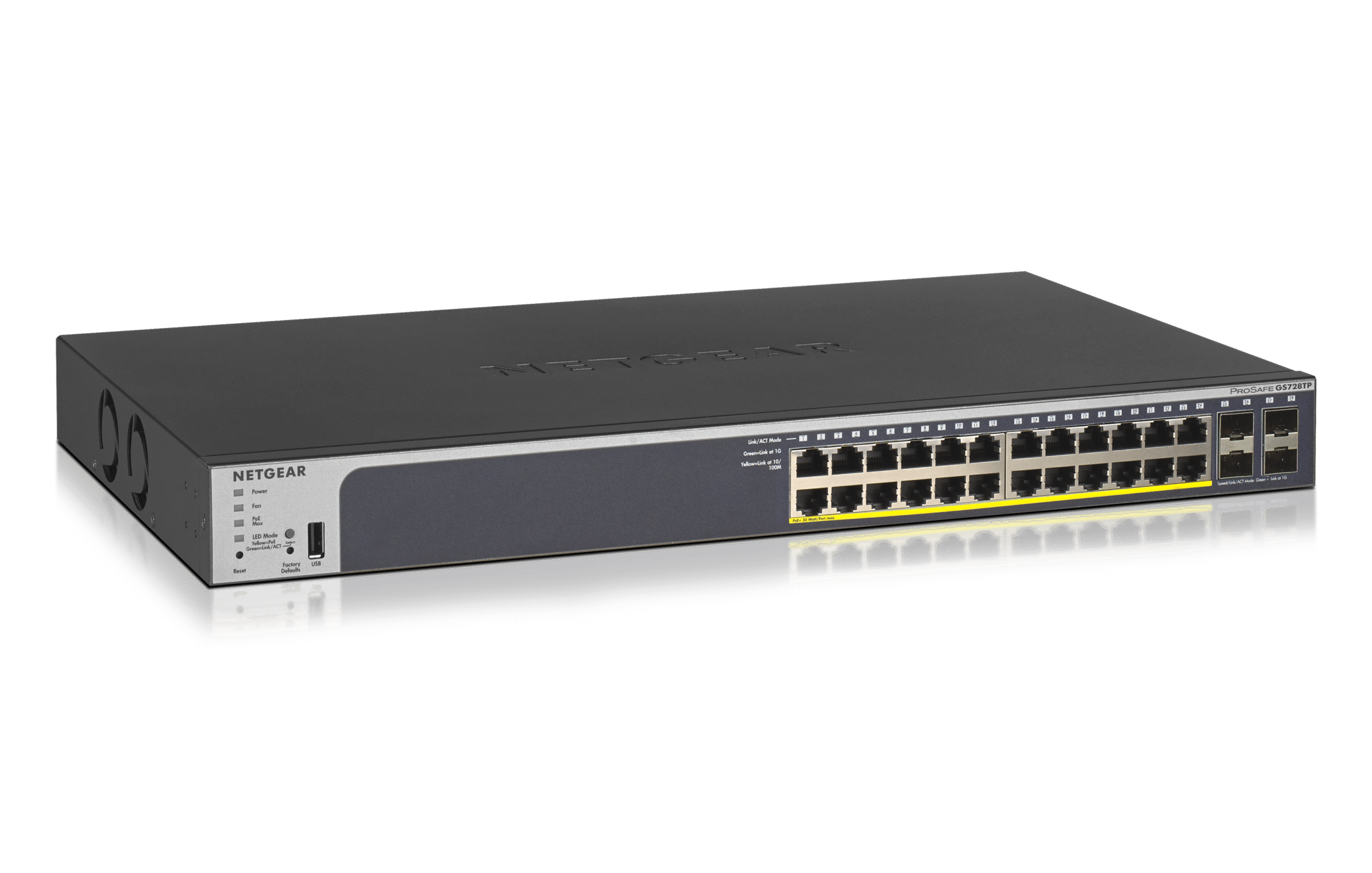 NETGEAR 24-Port Gigabit PoE+ (190W) SmartManaged Pro Switch with 4 SFP Ports