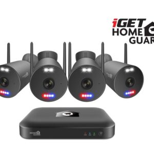 iGET HGNVK109104 - kamerový Wi-Fi set, 3K rozlíšenie, 10CH NVR + 4x kamera so zvukom, IR + LED, CZ app