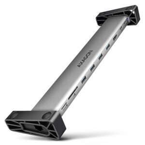 AXAGON HMC-10HLS, USB 5Gbps hub, 4x USB-A, HDMI 4k/60Hz, RJ-45 GLAN, SD/mSD, PD 100W, kábel 25cm