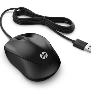 HP Wired 1000/Cestovná/Optická/1 200 DPI/Drôtová USB/Čierna