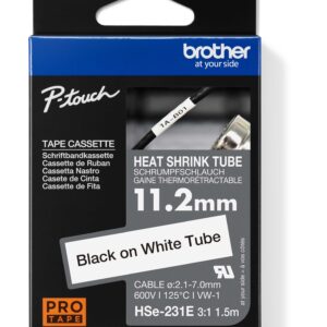 HSE-231E - čierna tlač na biele, šírka 11,2 mm