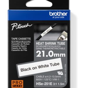 HSE-251E - čierna tlač na biele, šírka 21,0 mm