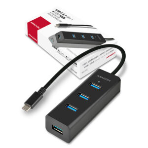 AXAGON HUE-S2C, 4x USB 3.0 CHARGING hub, micro USB napr. konektor, kábel USB-C 40cm