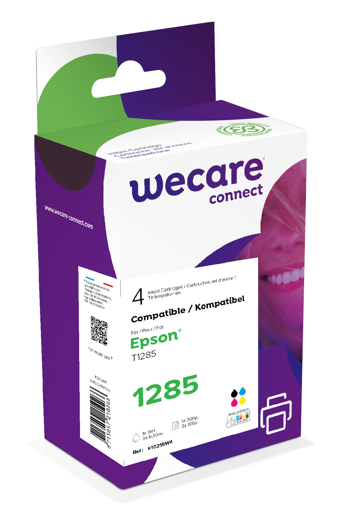 WECARE ARMOR ink sada kompatibilná s EPSON C13T12854012,čierna/CMY