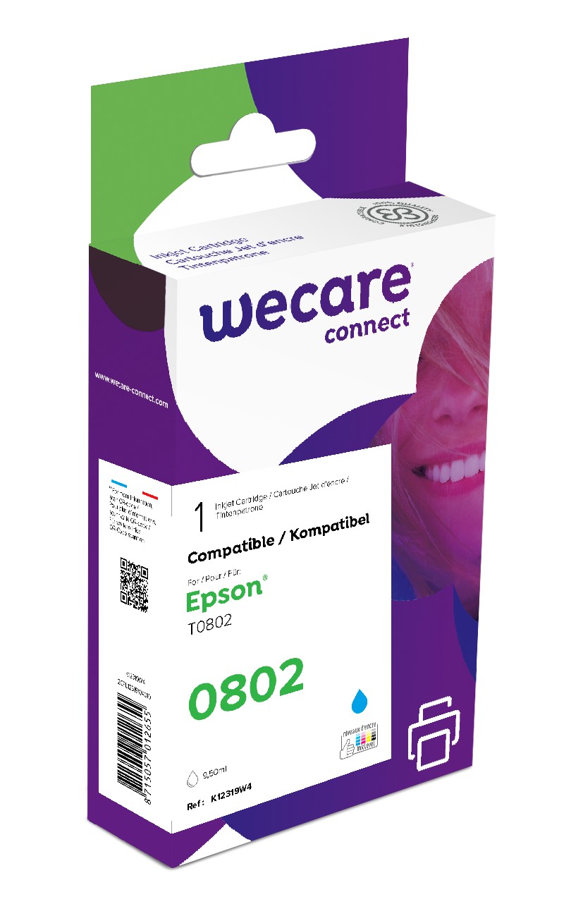 WECARE ARMOR ink kompatibilný s EPSON C13T08024011,modrá/cyan
