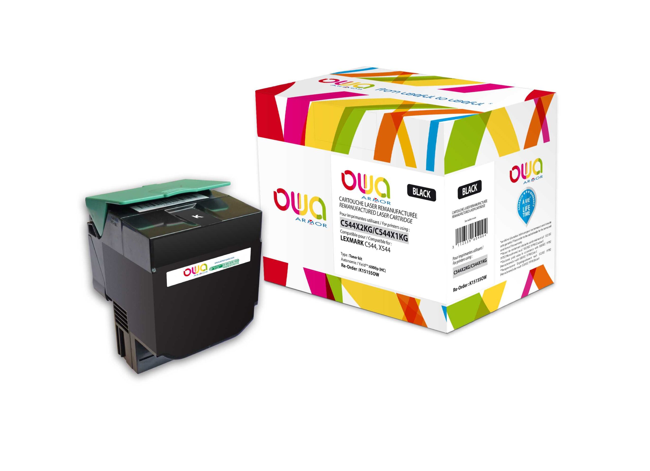 OWA Armor toner kompatibilný s Lexmark C544X2KG, 6000st, čierna/black