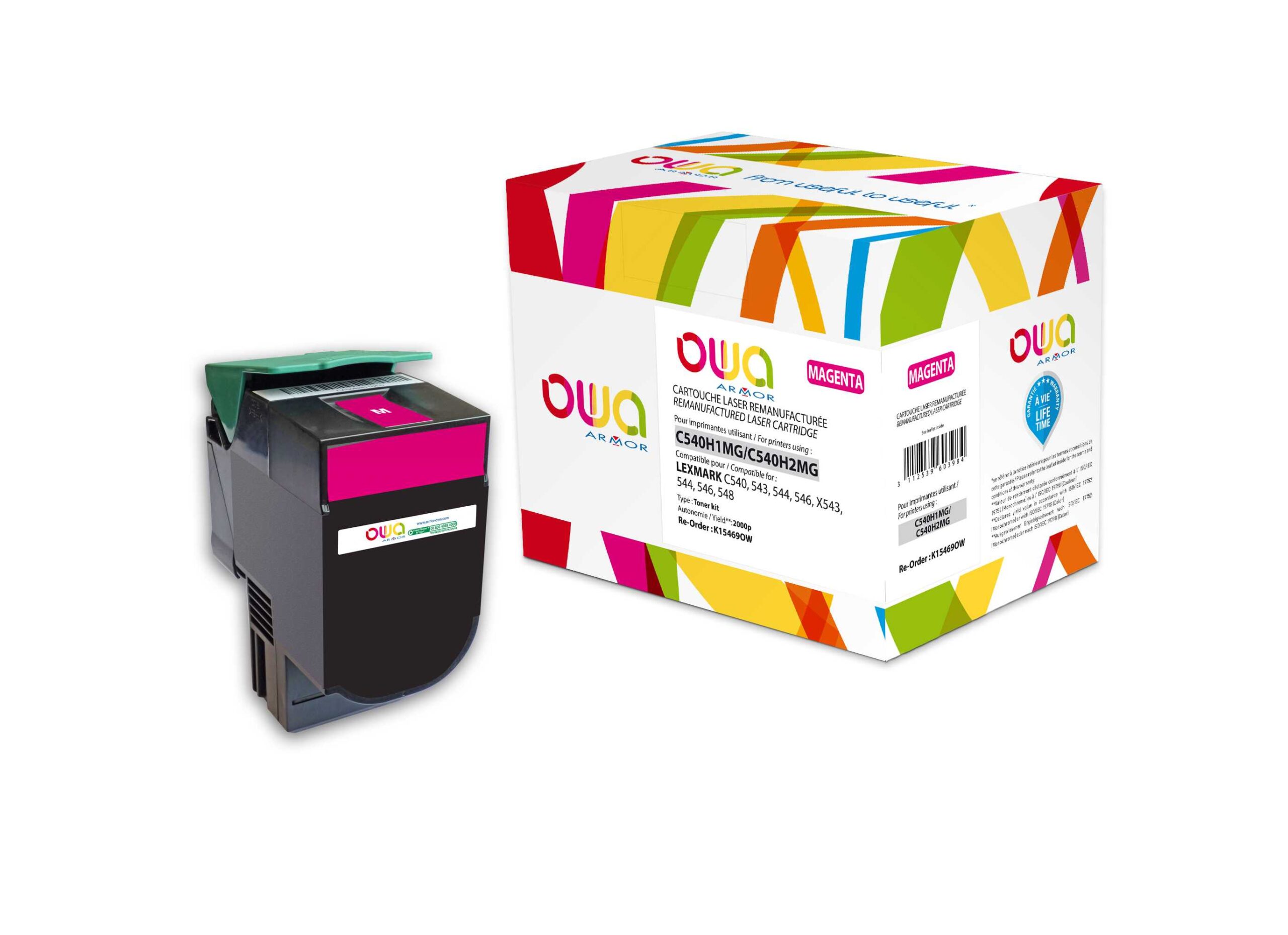 OWA Armor toner kompatibilný s Lexmark C540H1MG, 2000st, červená/magenta