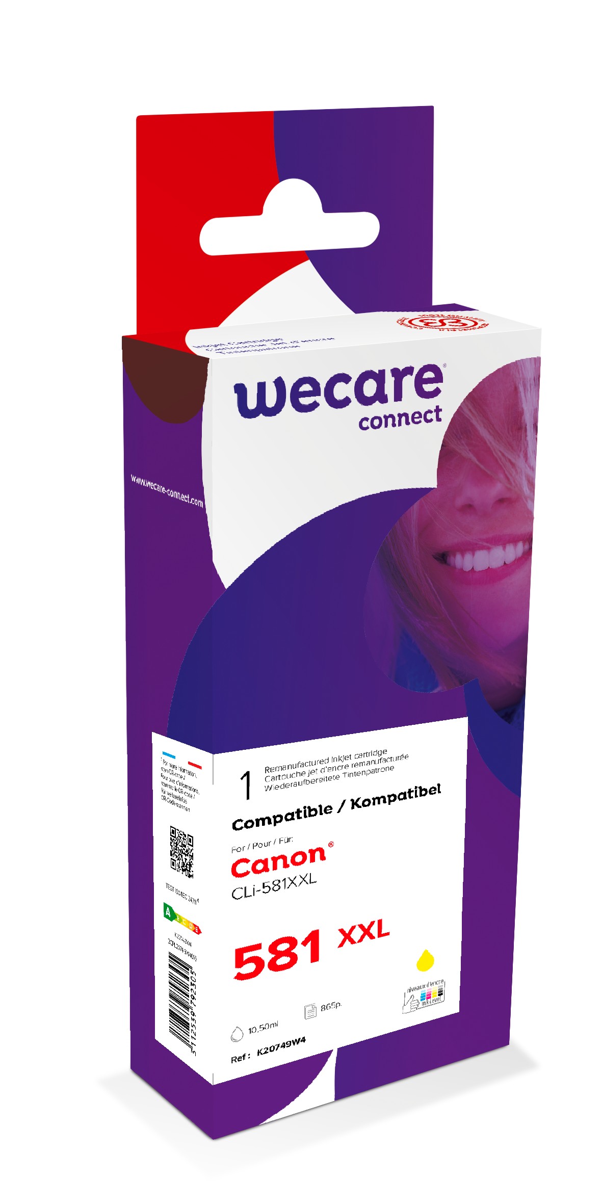 WECARE ARMOR ink kompatibilný s CANON CLi-581XXLY,žltá/yellow