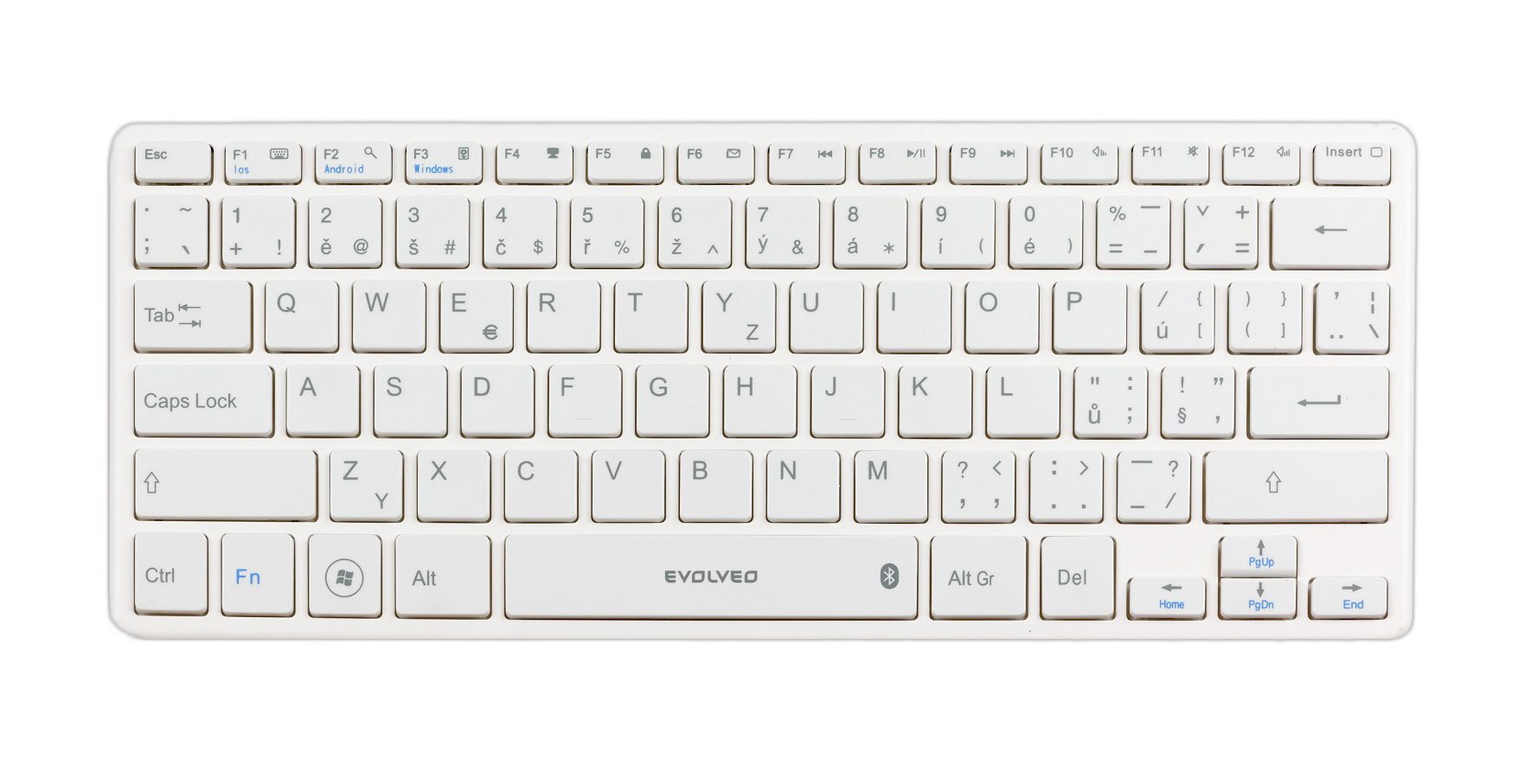 EVOLVEO WK29W/Bezdrôtová Bluetooth/ CZ layout/Biela