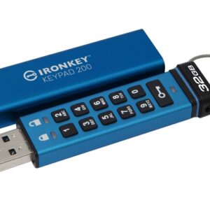 Kingston IronKey Keypad 200/32GB/USB 3.2/USB-A/Modrá