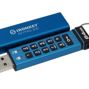 Kingston IronKey Keypad 200/64GB/USB 3.2/USB-A/Modrá