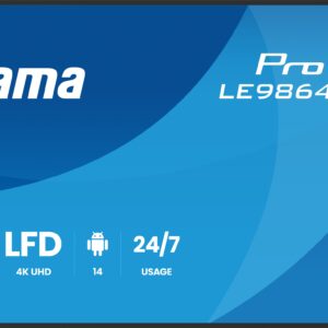 98" iiyama LE9864UHS-B1AG:VA,4K UHD,Android,24/7