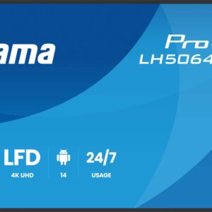 50" iiyama LH5064UHS-B1AG:VA,4K UHD,Android, 24/7