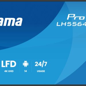 55" iiyama LH5564UHS-B1AG: VA, 4K UHD, Android, 24/7