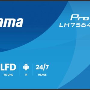 75" iiyama LH7564UHS-B1AG:VA, 4K UHD,Android,24/7