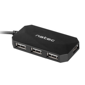 Natec Locust rozbočovač 4x USB 2.0 HUB, čierny