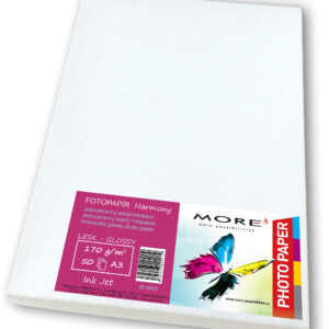 Fotopapier lesklý biely kompatibilný s A3, 170g/m2 kompatibilný s ink. tlač 50 ks