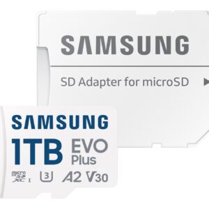Samsung EVO Plus/micro SDXC/1TB/UHS-I U3 / Class 10/+ Adaptér/Biela