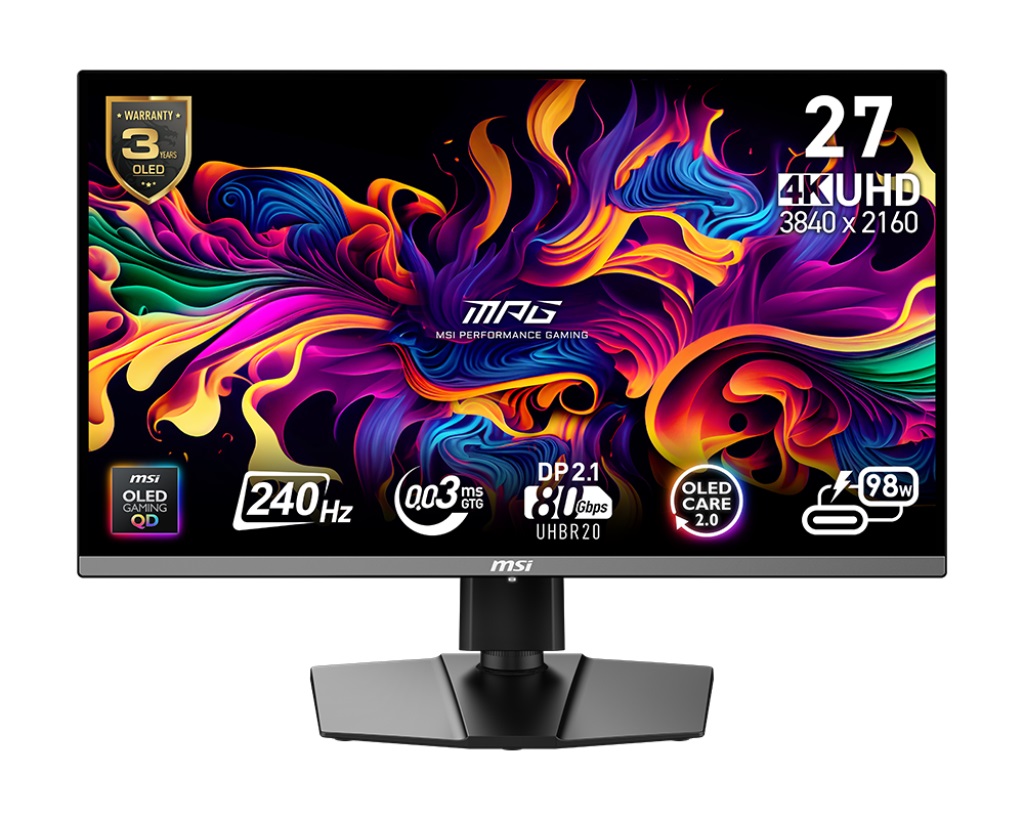 MSI MPG/272URX/26,5"/QD-OLED/4K UHD/240Hz/0,03ms/Čierna/3R