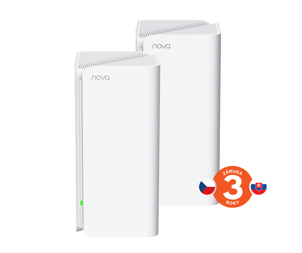 Tenda Nova MX15 Pro (2-pack) WiFi 6 AX5400 Mesh Gigabit systém, 6x GLAN/GWAN, WPA3, VPN, CZ app