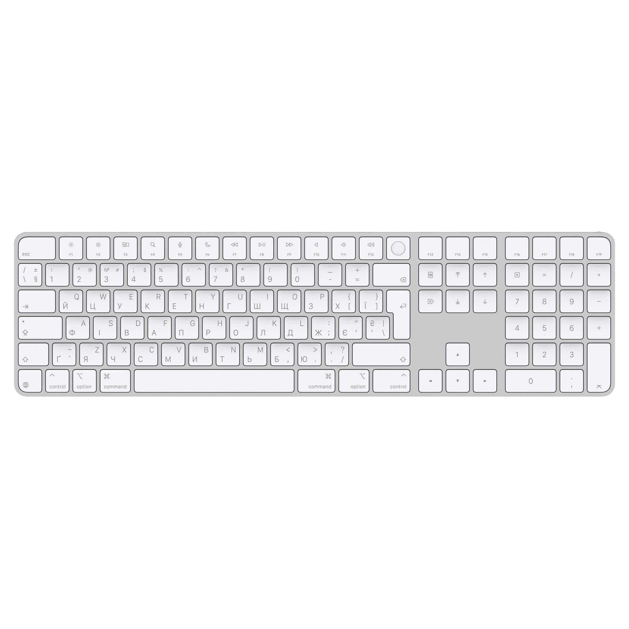 Apple Magic Keyboard Numeric Touch ID/Bezdrôtová Bluetooth/UA layout/Biela