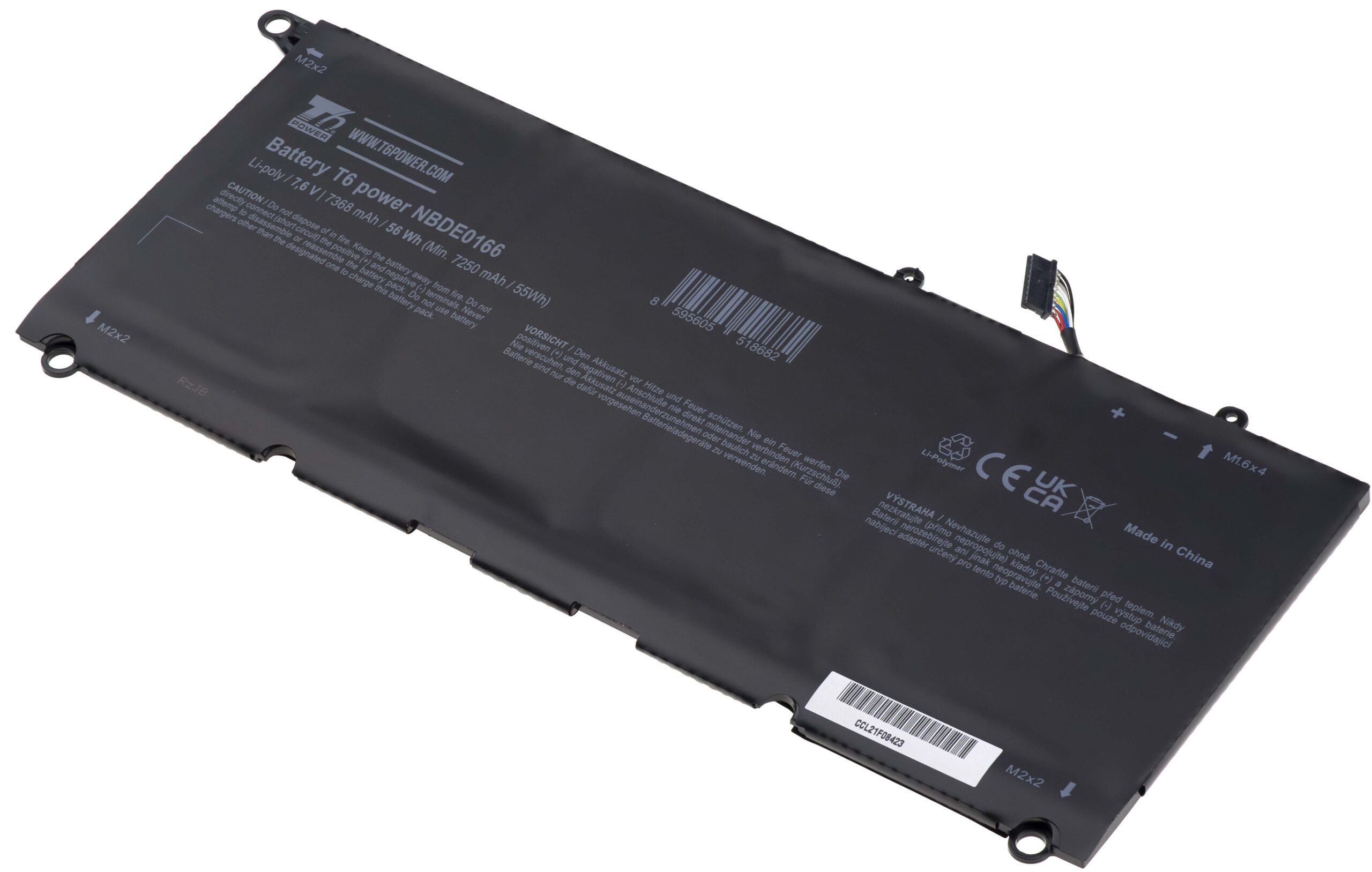 Batéria T6 Power Dell XPS 13 9343, XPS 13 9350, 7368mAh, 56Wh, 4cell, Li-pol