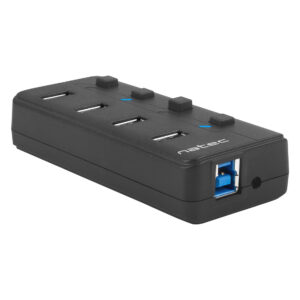 Natec Mantis 2 aktívny rozbočovač s funkciou nabíjania 4x USB 3.0 HUB, vypínač, napájací adaptér