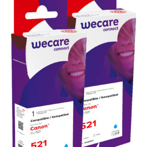 WECARE ARMOR sada ink kompatibilná s CANON CLI521C 2x10,5 ml, modrá, CLI-521 C