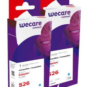 WECARE ARMOR sada ink kompatibilná s CANON CLI526C 2x10,5 ml, modrá, CLI-526 C