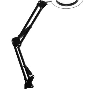 Platinet stolná LED lampa Magnify 10W stmievateľná s lupou, čierna