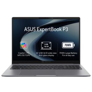 ASUS ExpertBook P3/PM3606CKA-PLR732X/AI7-350/16"/2560x1600/32GB/1TB/AMD int/W11P/Gray/3R On-Site