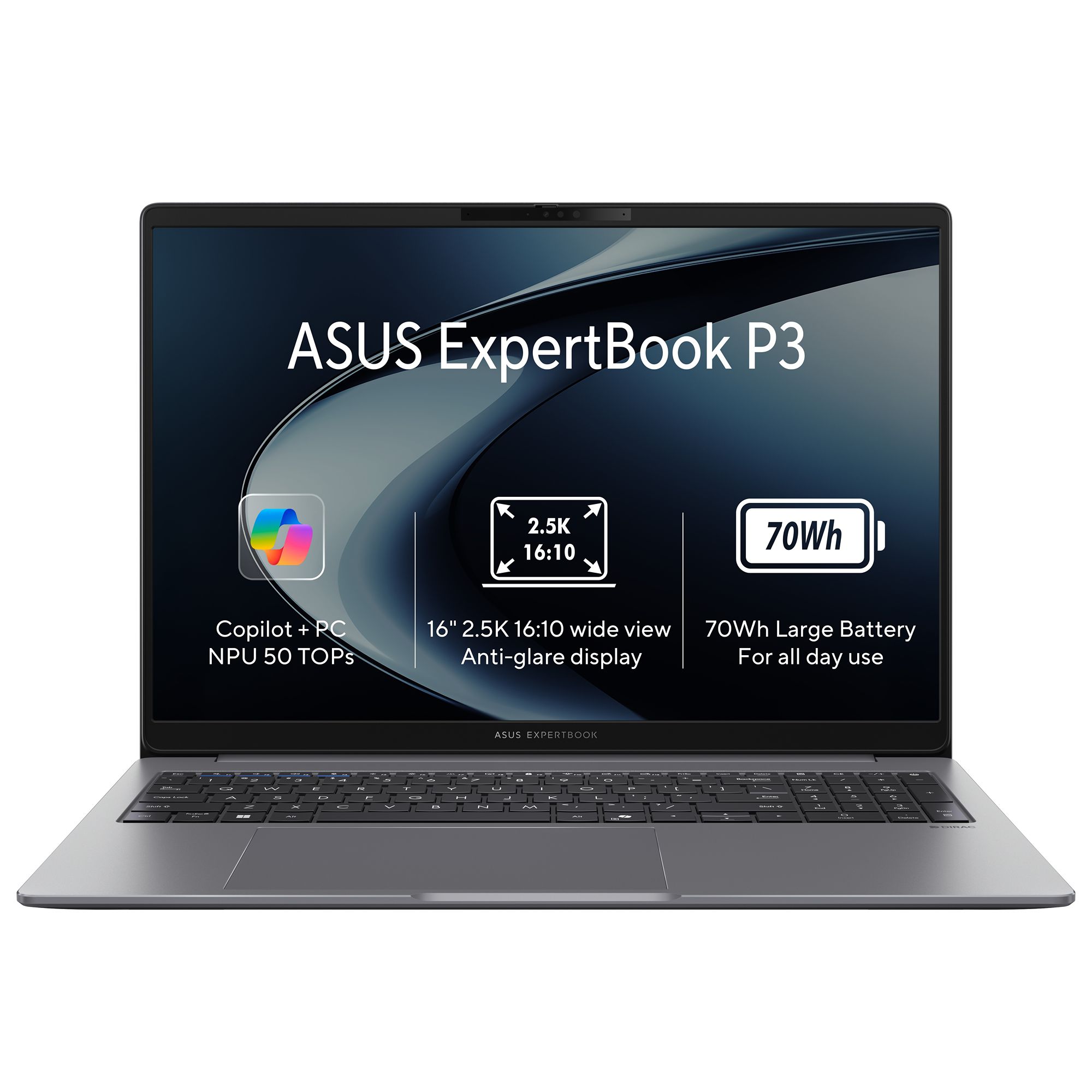 ASUS ExpertBook P3/PM3606CKA-PLR732X/AI7-350/16"/2560x1600/32GB/1TB/AMD int/W11P/Gray/3R On-Site