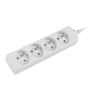 Predlžovací kábel Lanberg PS0, 4 zásuvky, 1,5 m, biela