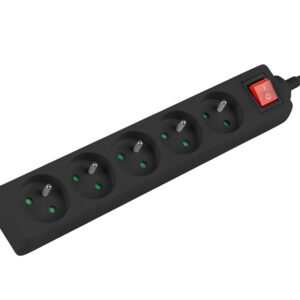 Predlžovací kábel Lanberg PS1 5 zásuvky 1.5m vypínač čierna