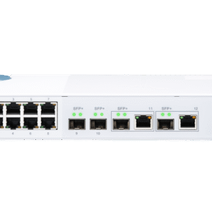 QNAP riadený switch QSW-M408-2C (12portov: 8x Gigabit port + 4x 10G SFP+ /2x 10GbE kombo porty)