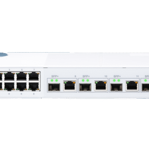 QNAP riadený switch QSW-M408-4C (12 portov: 8x Gigabit port + 4x 10G SFP+ / 10GbE kombo porty)