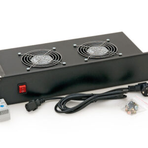 19" horiz.vent.j.2xVent.-220V/46W termost.2U čierna