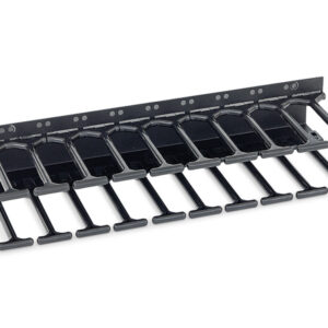 19" vyväzovací panel 47U - Hrebeň, dvojradový čierny