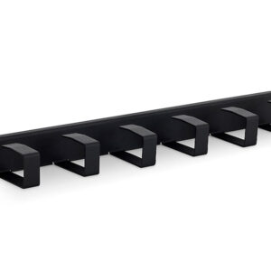 19" vyväzovací panel 1U 6x háčik 70x40mm čierny kov