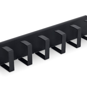 19" vyväzovací panel 2U 6x háčik 70x85mm čierny kov