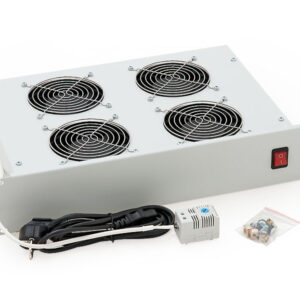 19" horiz.vent.j.4xVent.-220V/92W termost.2U sivá