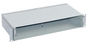 19" optická vaňa 2U bez čelného panelu sivá