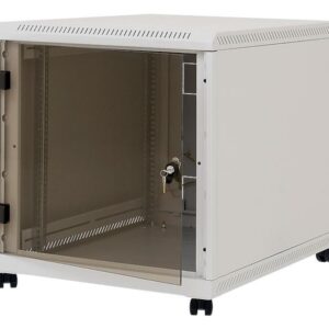 19" kontajnerový rack 12U, hl.80cm, nosn.200kg, pr. aj zad.dvere perforácia, šedý