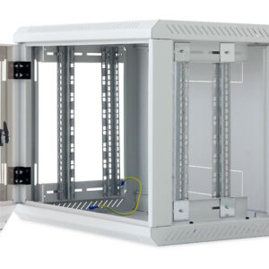 Nástenný rack RUA 15U/600mm odn.boč+skl.dv. čierny