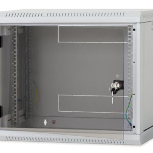 Nástenný rack RUA 12U/600mm odn.boč+skl.dv.čierny