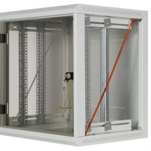 Nástenný rack RUA 18U/600mm odn.boč+skl.dv.čierny