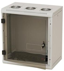 Nástenný rack RUA 12U/500mm odn.boč+skl.dv.