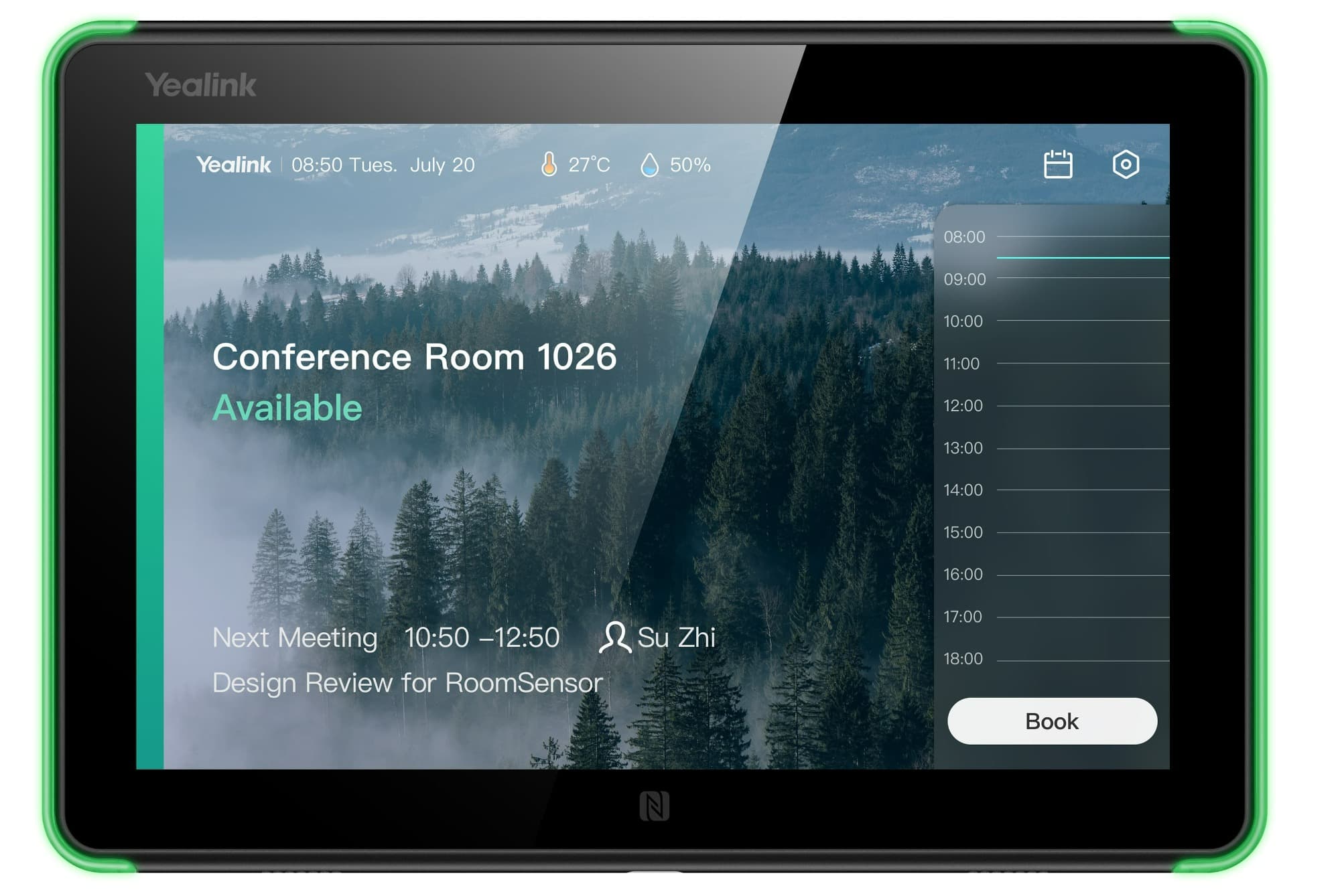 Yealink RoomPanel zariadenie na plánovanie rozvrhu miestnosti, 8" dotyk.obr.